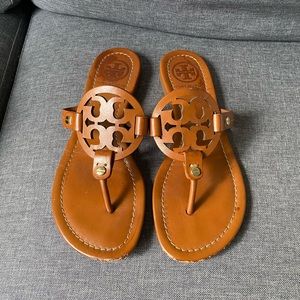 Brown Tory Burch Miller Sandals Size 6.5